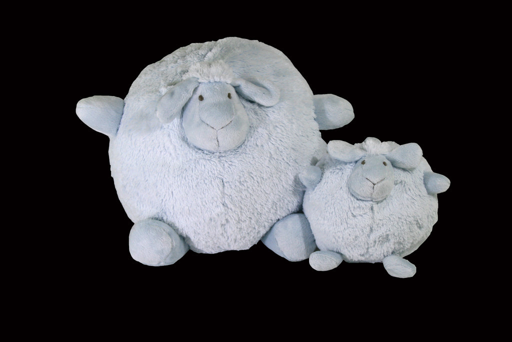 Blue ball-shaped plush sheep large